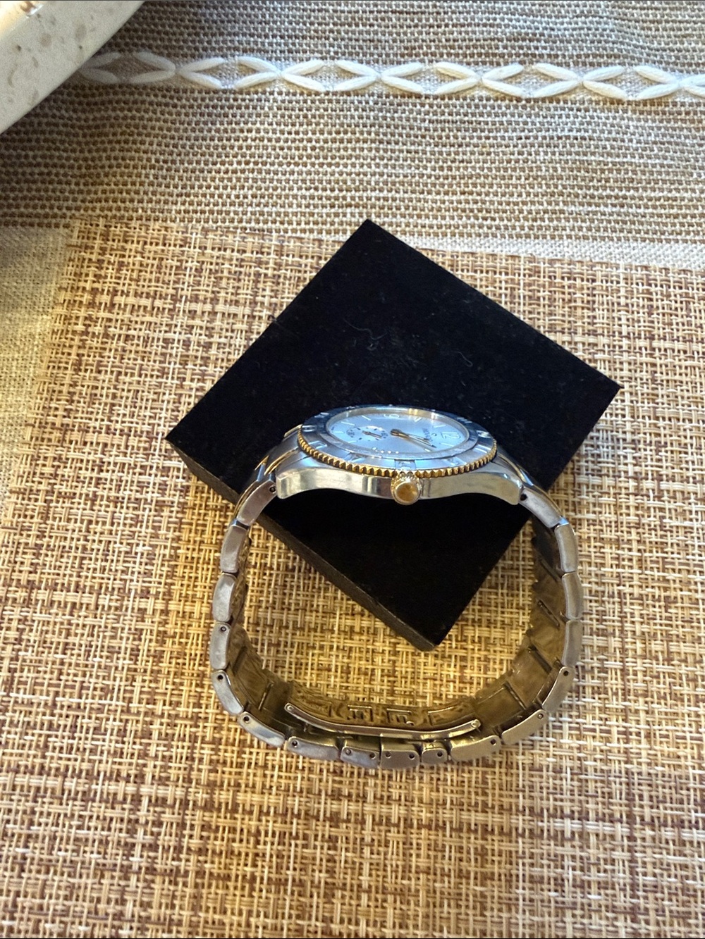 Movado Two-Tone Silver and Gold Women's Bracelet Watch with Subdial - Picture 6 of 6